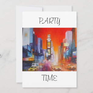 Times Square America Party Time Invitation