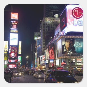 Times Square at night in Manhattan, New York Sticker