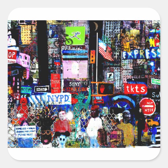 Times Square at Night  Sticker (Front)