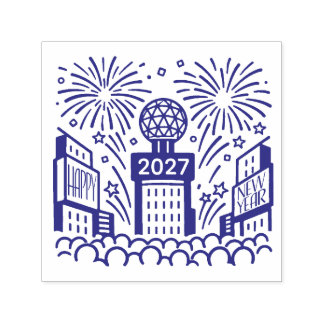 Times Square Ball Drop New Year 2027 Gold Self-inking Stamp