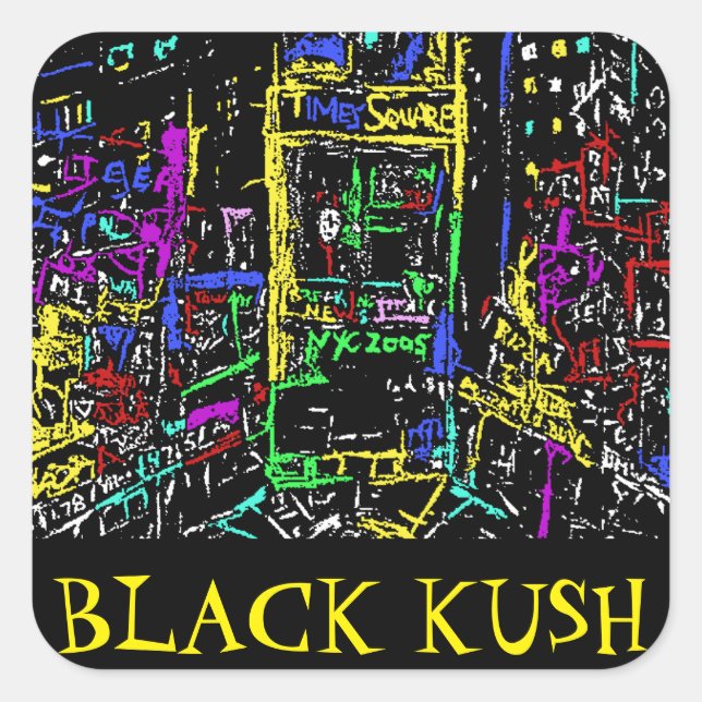 TIMES SQUARE BLACK KUSH STICKER (Front)