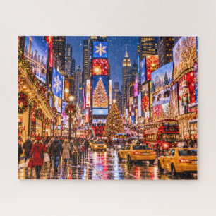 Times Square Christmas Lights New York Jigsaw Puzzle