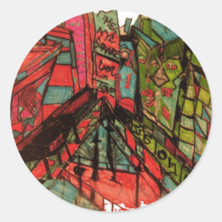 times square cnbc ink classic round sticker