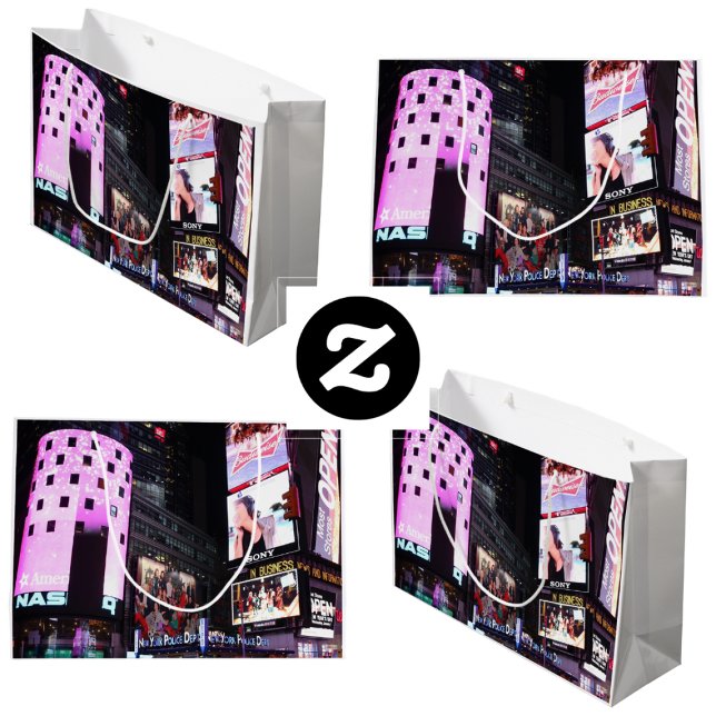 Times Square in New York City (pink) Large Gift Bag (Creator Uploaded)