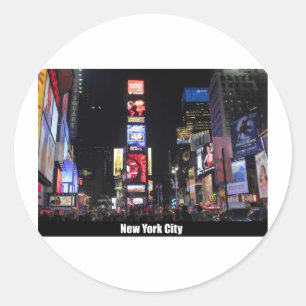 Times Square New York City Classic Round Sticker
