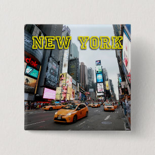 Times Square New York City USA 15 Cm Square Badge