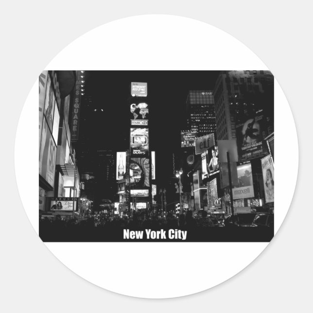 Times Square-New York Classic Round Sticker (Front)