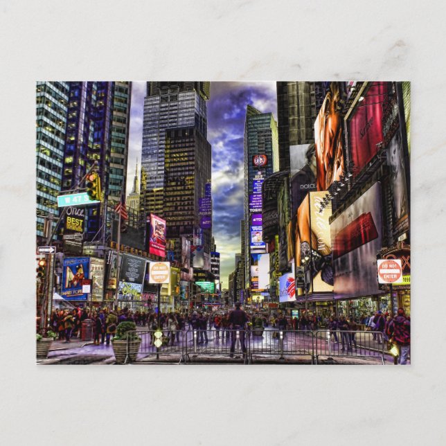 Times Square Photo in HDR Postcard (Front)