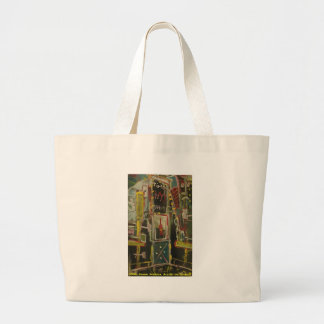 times square red wine large tote bag