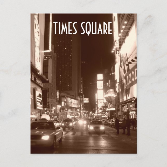 Times Square (sepia) Postcard (Front)