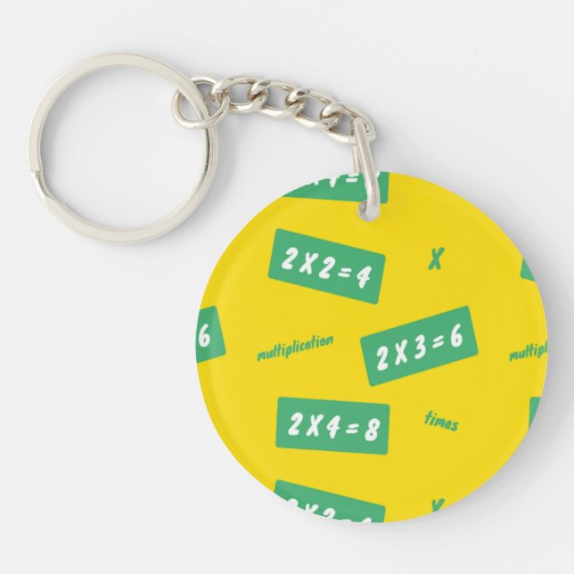 Times two yellow learning key ring (Front)