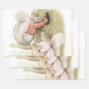 Timmy Tiptoes and Goody Squirrel by Beatrix Potter Wrapping Paper Sheet