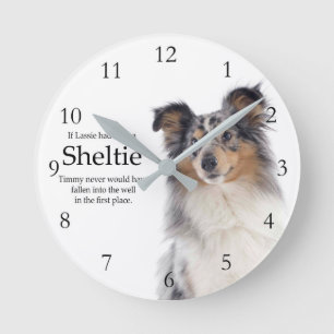 Timmy's Blue Merle Sheltie Clock