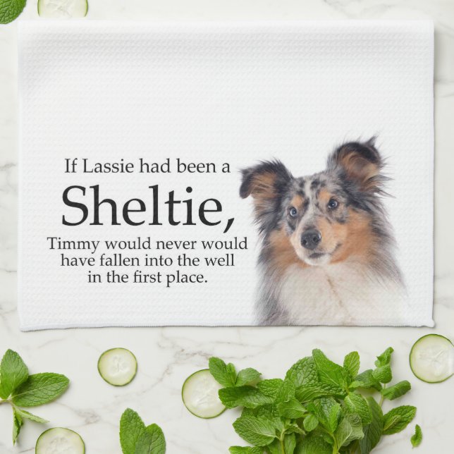 Timmy's Blue Merle Sheltie Kitchen Towel (Folded)