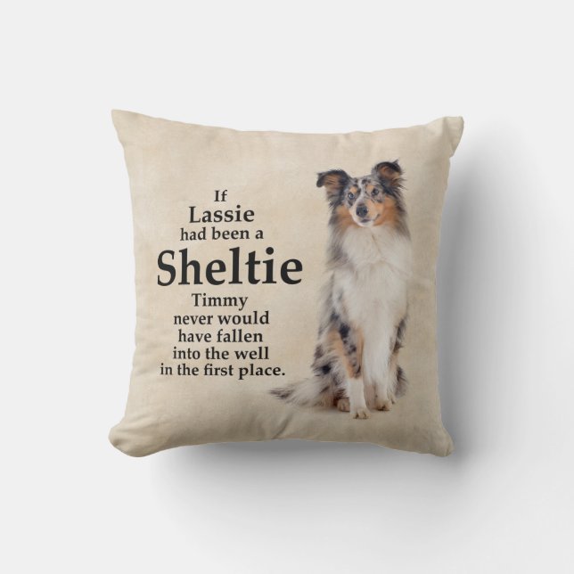 Timmy's Blue Merle Sheltie Pillow (Front)