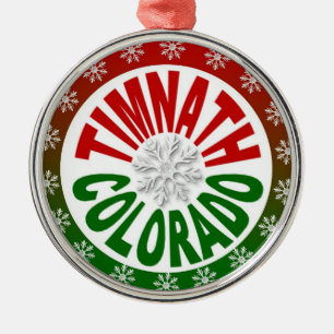 Timnath Colorado red green snowflake ornament