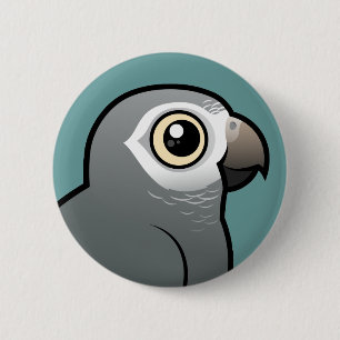 Timneh African Grey Parrot 6 Cm Round Badge