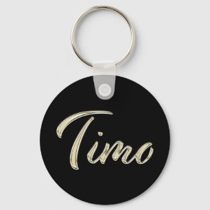 Timo Name whitegold Button Schlüsselanhänger Key Ring