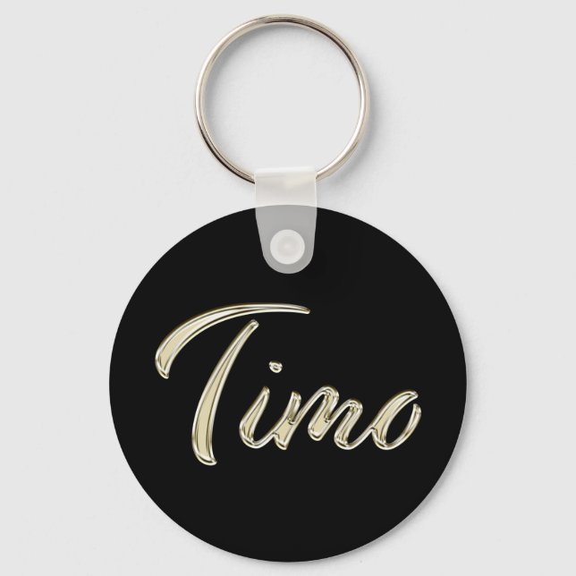 Timo Name whitegold Button Schlüsselanhänger Key Ring (Front)