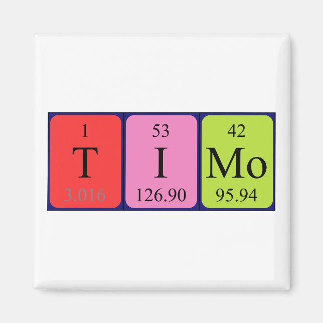 Timo periodic table name magnet (Front)