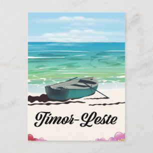 Timor-Leste retro travel poster. Postcard