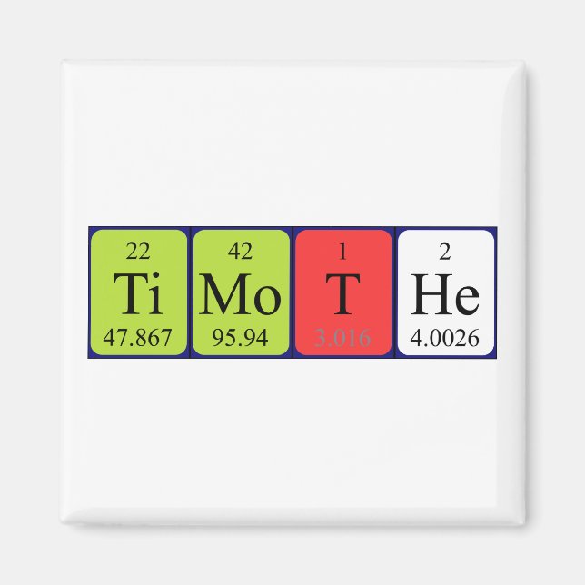Timothe periodic table name magnet (Front)
