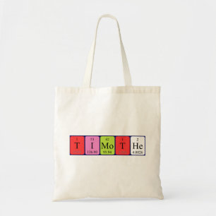 Timothe periodic table name tote bag
