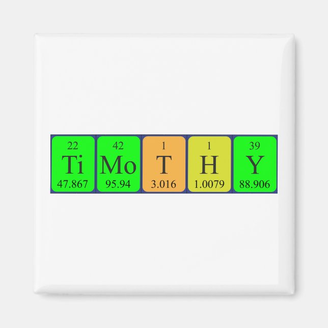 Timothy periodic table name magnet (Front)