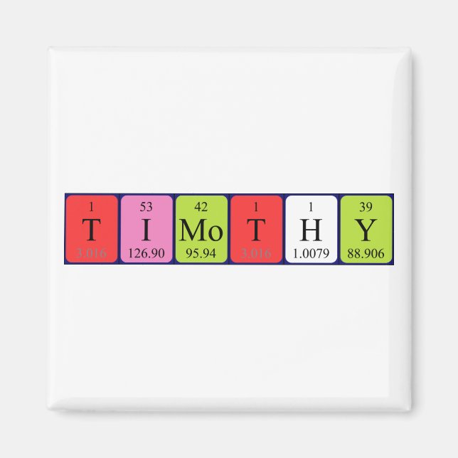 Timothy periodic table name magnet (Front)