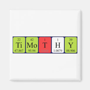 Timothy periodic table name magnet