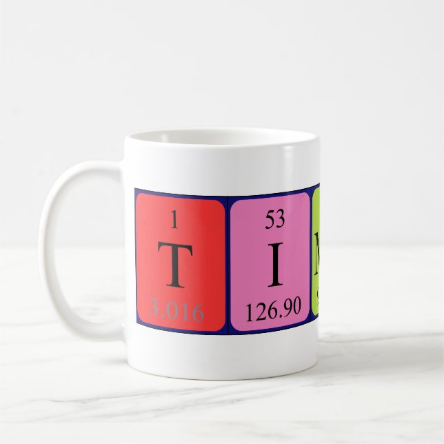 Timothy periodic table name mug (Left)