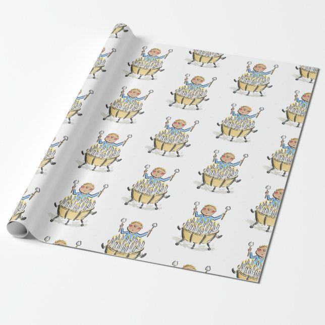 Timpani Birthday Wrapping Paper (Unrolled)