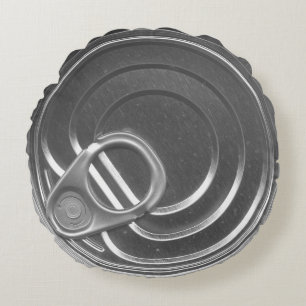 Tin Can Lid Gray Pillow Humorous