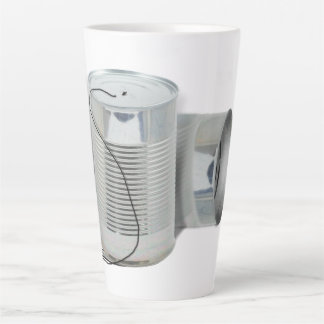 Tin Can Phone (Can you hear me NOW?) Latte Mug