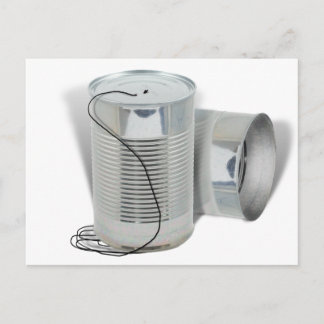 Tin Can Phone (Can you hear me NOW?) Postcard