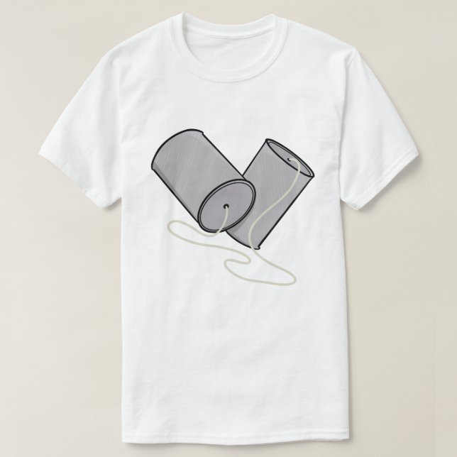 Tin Can Phone Nostalgia T-Shirt (Design Front)
