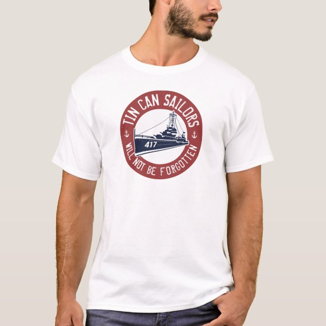 Tin Can T-Shirt - Red, White and Blue (Front)