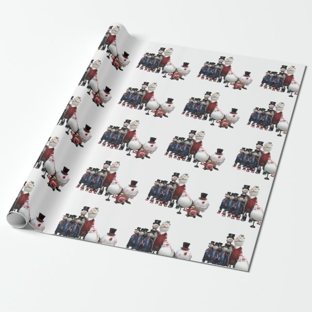 Tin Choir Traditional Figures Wrapping Paper (Unrolled)
