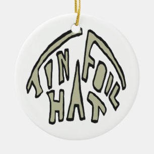 Tin Foil Hat Ceramic Tree Decoration