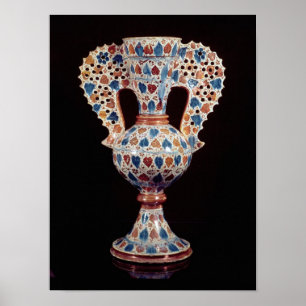 Tin-glazed vase with lustre decoration