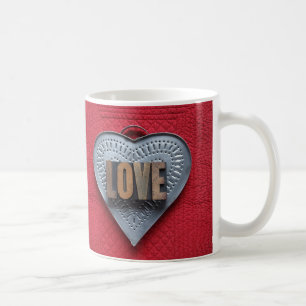 Tin heart love coffee mug