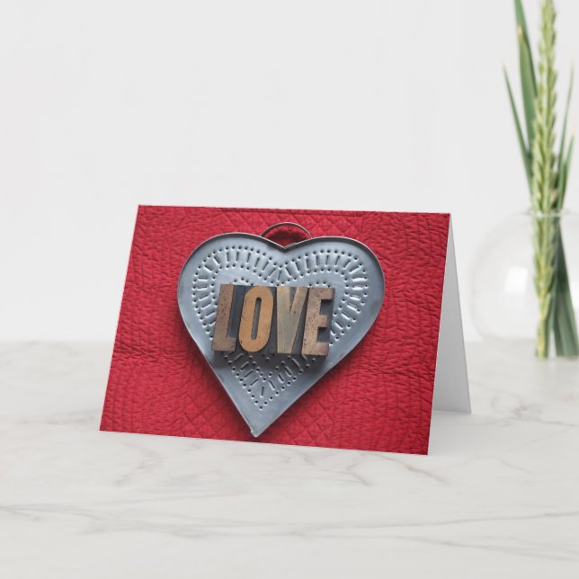 tin heart love greeting card (Front)