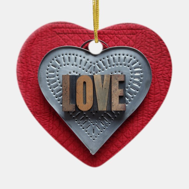tin heart love heart ornament (Front)