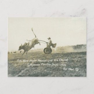 Tin Horn Hank Keenan and his chariot. Postcard