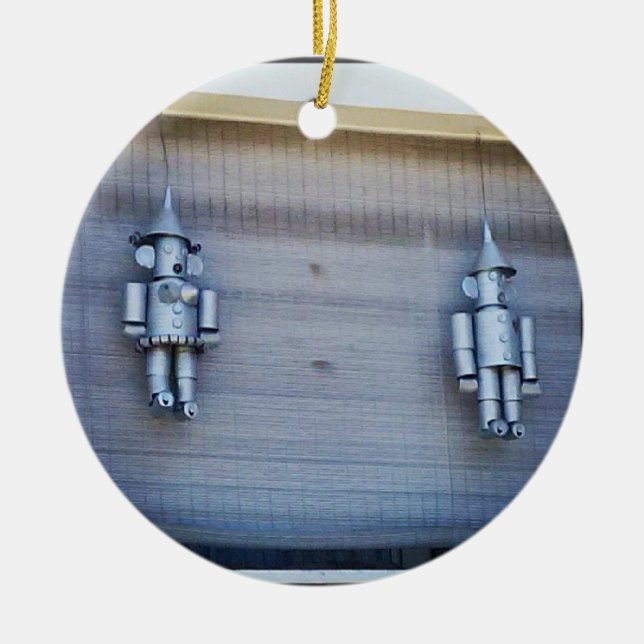 Tin Man & Tin Woman Ceramic Tree Decoration (Front)