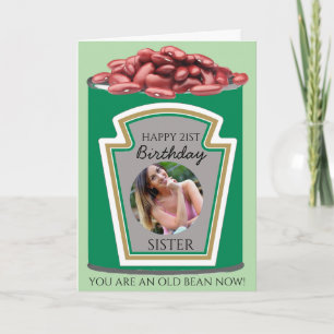 Tin of Beans Personalised Photo Funny Birthday    Card