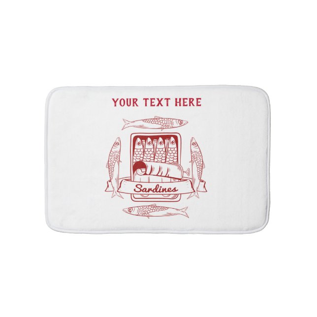 Tin of sardines pop art bath mat (Front)