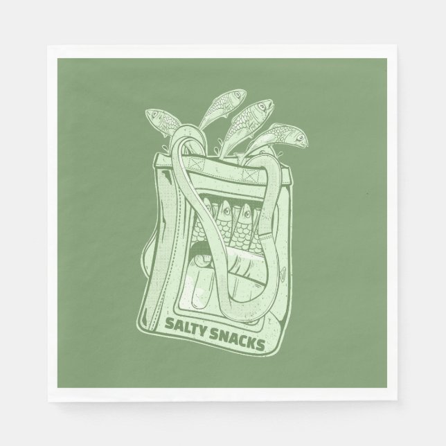 Tin of sardines salty snack napkin (Front)