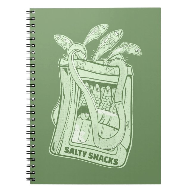 Tin of sardines salty snack notebook (Front)