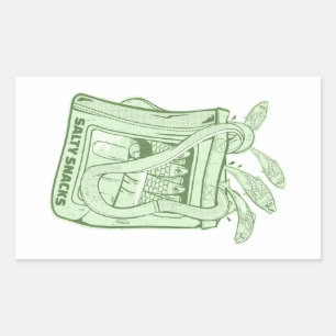 Tin of sardines salty snack rectangular sticker